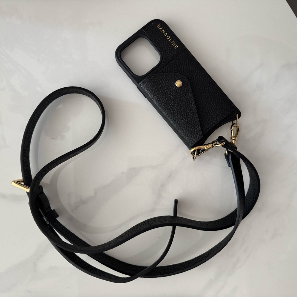 Bandolier Hailey Slot Leather Crossbody iPhone 15 Pro Case - Picture 3 of 4